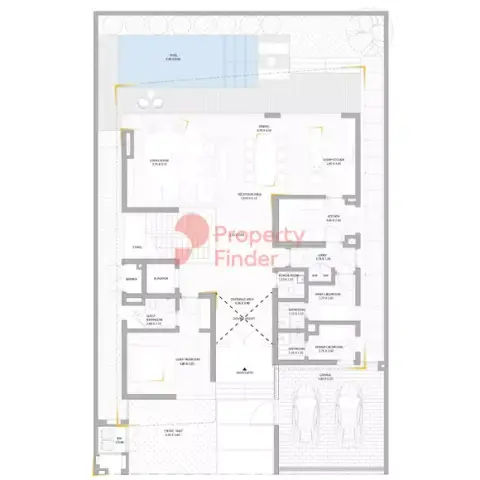 Plattegrond van 5 slaapkamers in The Woodland Residence