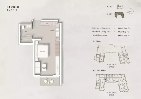 Plattegrond van Studio in Art Bay West