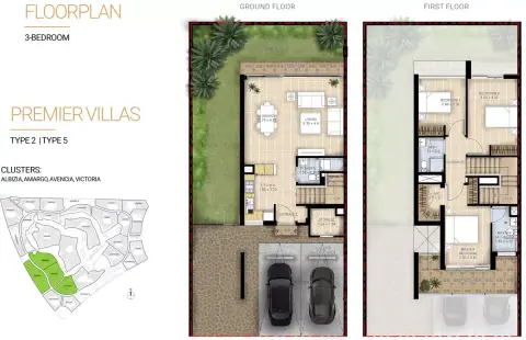 Plattegrond van 3 slaapkamers in Uno