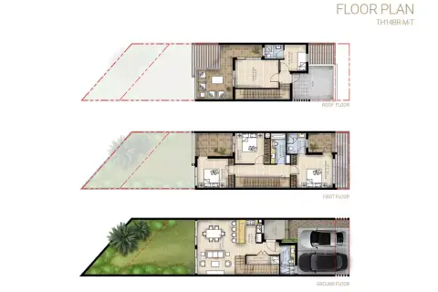 Plattegrond van 3 slaapkamers in Belair at The Trump Estates Phase 2