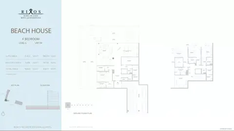 Plattegrond van 4 slaapkamers in Rixos Phase 2 By Nakheel