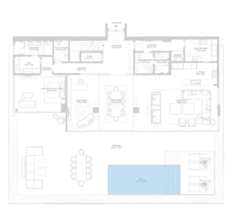 Plattegrond van 4 slaapkamers in Rixos Phase 2 By Nakheel