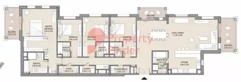 Plattegrond van 4 slaapkamers in MJL 7