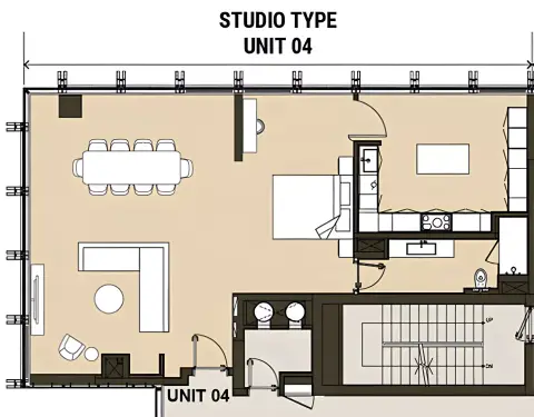 Plattegrond van Studio in Residence 110