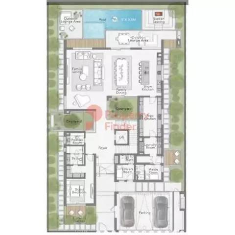 Plattegrond van 5 slaapkamers in The Sanctuary By Ellington