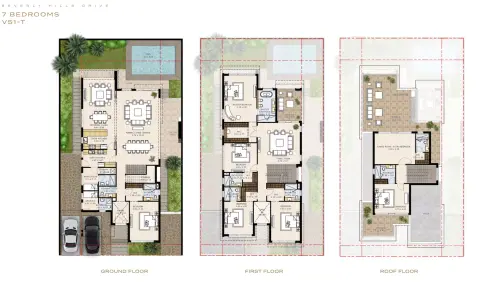 Plattegrond van 7 slaapkamers in Beverly Hills Drive