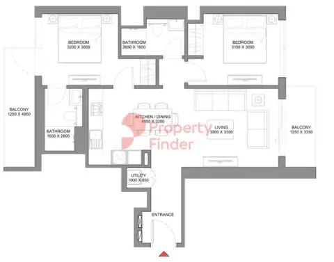 Plattegrond van 2 slaapkamers in 430 Riverside Crescent