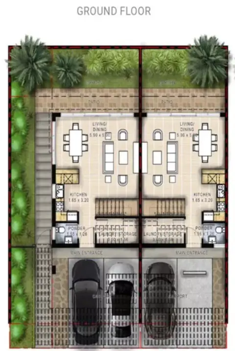 Plattegrond van 4 slaapkamers in Privilege villlas