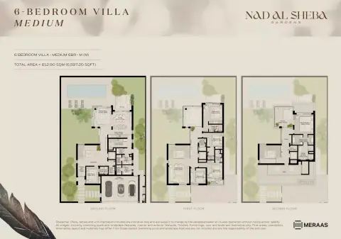 Plattegrond van 6 slaapkamers in Nad Al Sheba Gardens By Meraas