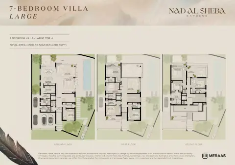 Plattegrond van 7 slaapkamers in Nad Al Sheba Gardens By Meraas