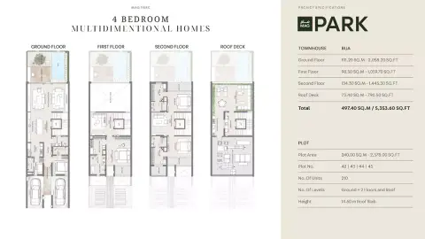 Plattegrond van 4 slaapkamers in Mag City Parks