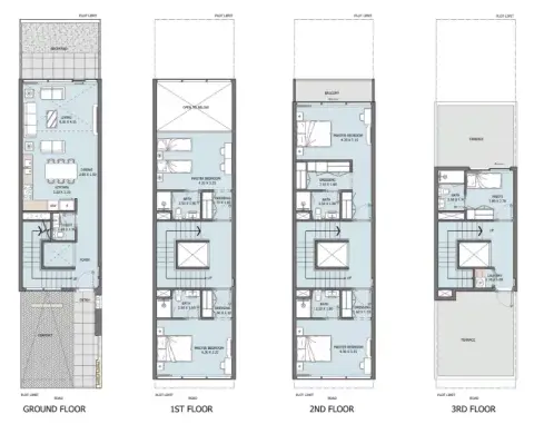 Plattegrond van 4 slaapkamers in Verdana X
