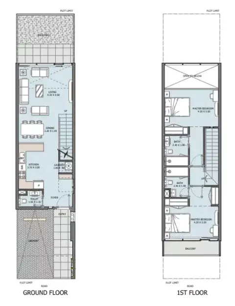 Plattegrond van 2 slaapkamers in Verdana X