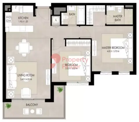 Plattegrond van 2 slaapkamers in Holland Gardens