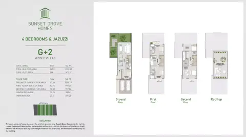 Plattegrond van 4 slaapkamers in Sunset Grove Homes