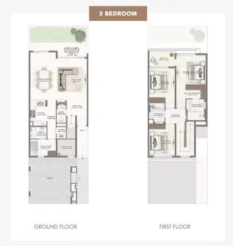 Plattegrond van 3 slaapkamers in Greenspoint Phase 2 By Emaar
