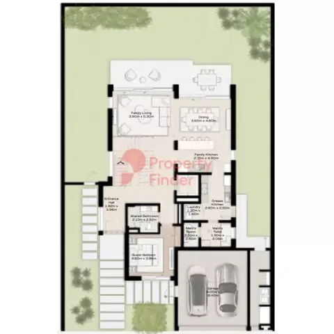 Plattegrond van 4 slaapkamers in Nad Al Sheba Gardens Phase 4 By Meraas