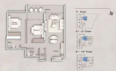Plattegrond van 2 slaapkamers in Iraz Creek View By Iraz