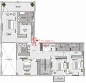 Plattegrond van 5 slaapkamers in Le Ciel