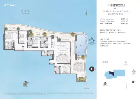 Plattegrond van 4 slaapkamers in Amaal 8