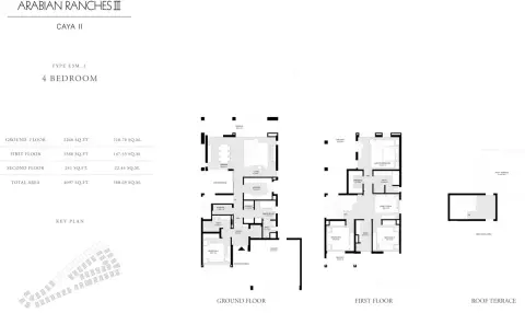 Plattegrond van 4 slaapkamers in Caya Phase 2 By Emaar