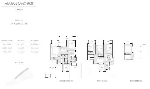 Plattegrond van 5 slaapkamers in Caya Phase 2 By Emaar
