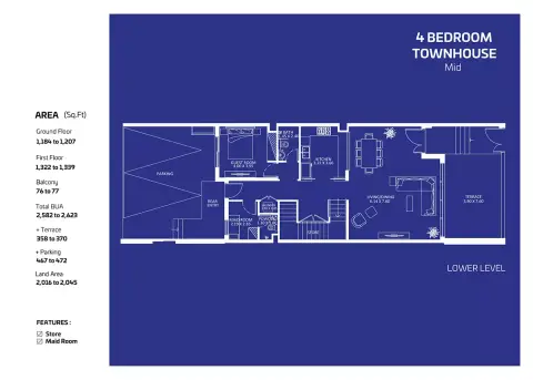Plattegrond van 4 slaapkamers in Eleganz By Danube