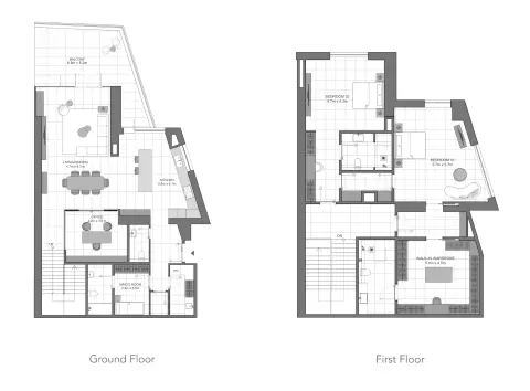 Plattegrond van 2 slaapkamers in LIV Waterside