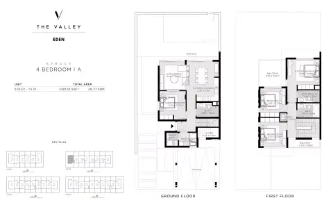 Plattegrond van 4 slaapkamers in Nara Phase 2 By Emaar