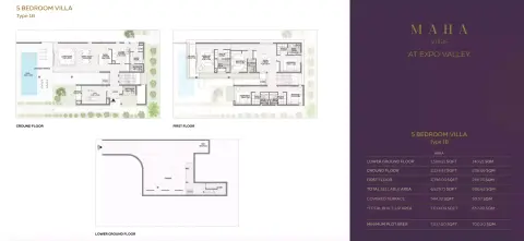 Plattegrond van 5 slaapkamers in Maha Villas