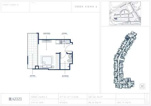 Plattegrond van Studio in Creek Views Phase 2
