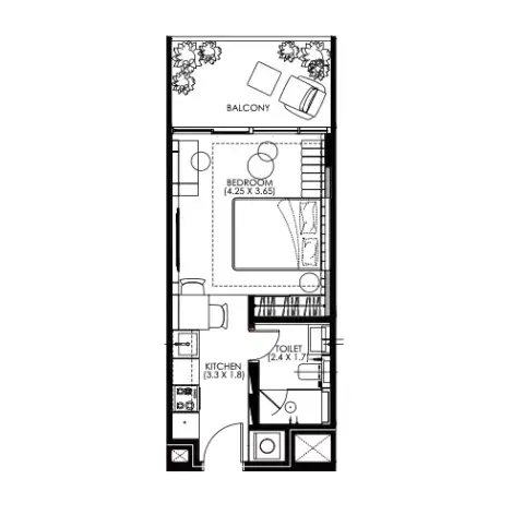 Plattegrond van Studio in Hammock Park