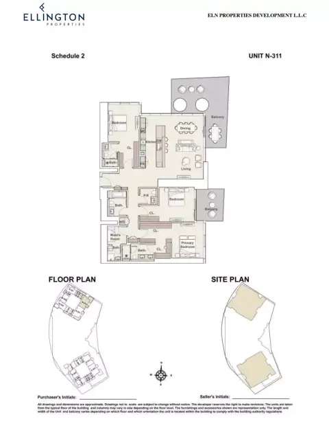 Plattegrond van 3 slaapkamers in Mercer House