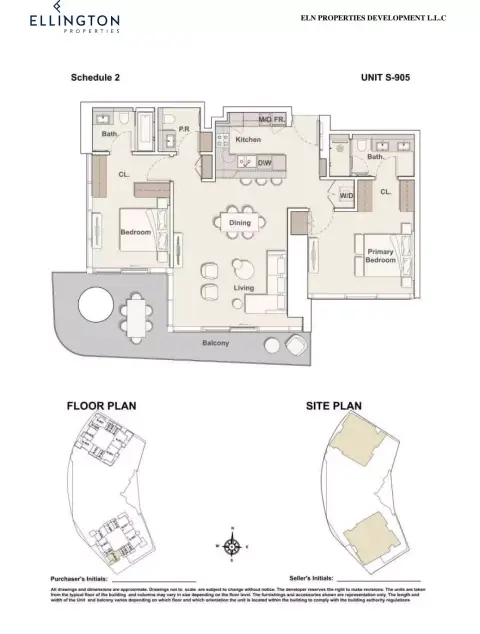 Plattegrond van 2 slaapkamers in Mercer House
