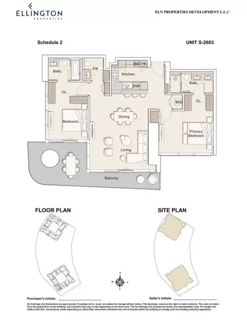 Plattegrond van 2 slaapkamers in Mercer House