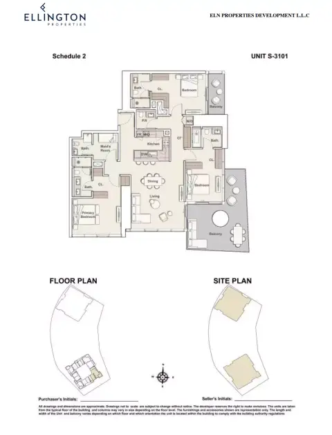 Plattegrond van 3 slaapkamers in Mercer House