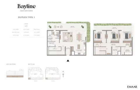 Plattegrond van 3 slaapkamers in Bayline