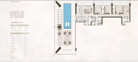 Plattegrond van 4 slaapkamers in One By Binghatti