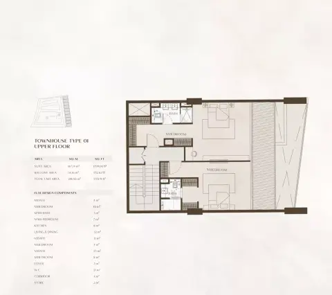 Plattegrond van 3 slaapkamers in One By Binghatti