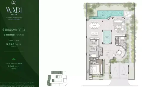 Plattegrond van 4 slaapkamers in Wadi Villas