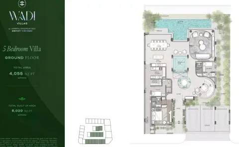 Plattegrond van 5 slaapkamers in Wadi Villas