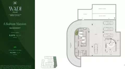 Plattegrond van 6 slaapkamers in Wadi Villas