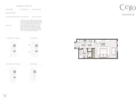 Plattegrond van Studio in Cello