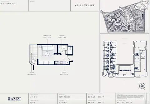 Plattegrond van Studio in Azizi Venice 10