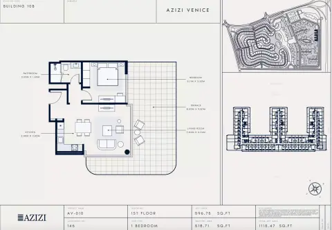 Plattegrond van 2 slaapkamers in Azizi Venice 10