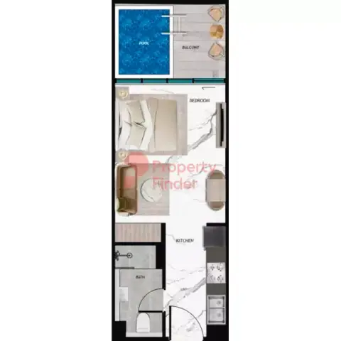 Plattegrond van Studio in Samana Barari Views