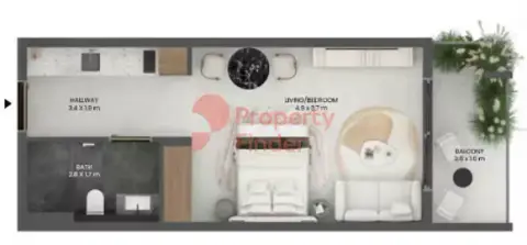 Plattegrond van Studio in Cavendish Square