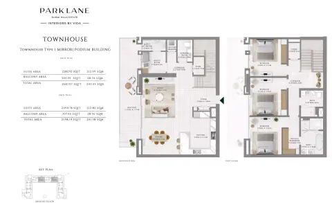 Plattegrond van 3 slaapkamers in Park Lane Residences by Emaar