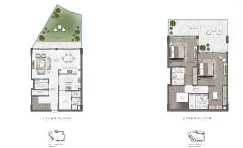 Plattegrond van 2 slaapkamers in Golf Greens