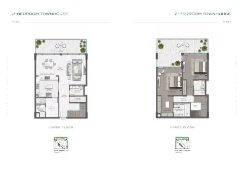 Plattegrond van 2 slaapkamers in Golf Greens